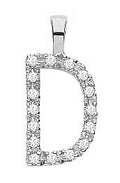 9ct White Gold 0.06ct Diamond D Initial