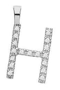 9ct White Gold 0.06ct Diamond H Initial