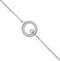 Sterling Silver Circle of Life Cubic Zirconia Ladies Bracelet