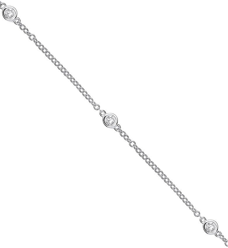 9ct White Gold 0.50ct Diamond by the yard Necklace (18in/45cm)