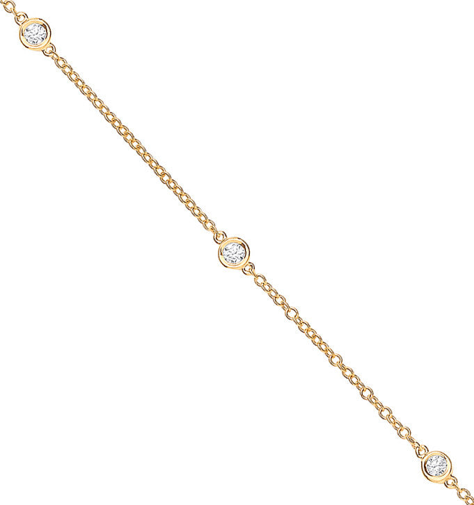 9ct Yellow Gold 0.50ct Rubover Diamond Chain (18in/45cm)