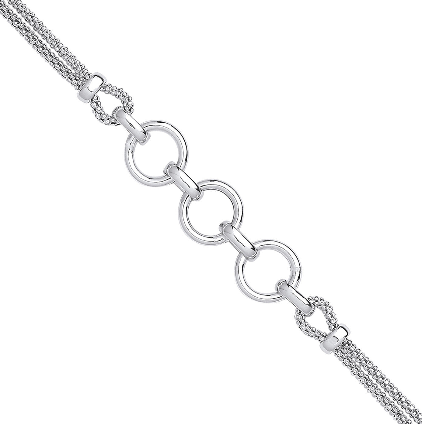 Sterling Silver Circles Ladies Bracelet