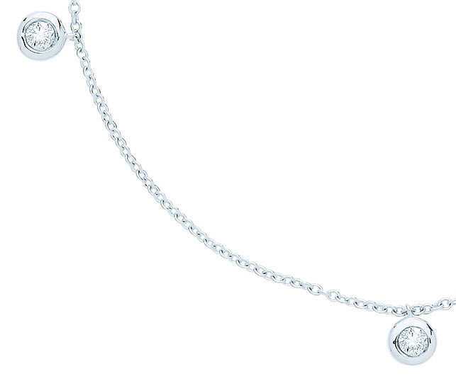 9ct White Gold Rub-Over 0.25ctw Diamond (18in/45cm) Chain