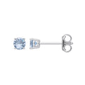 Sterling Silver Blue Cubic Zirconia Round Brilliant 4mm Studs