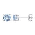 Sterling Silver Blue Cubic Zirconia Round Brilliant 6mm Studs