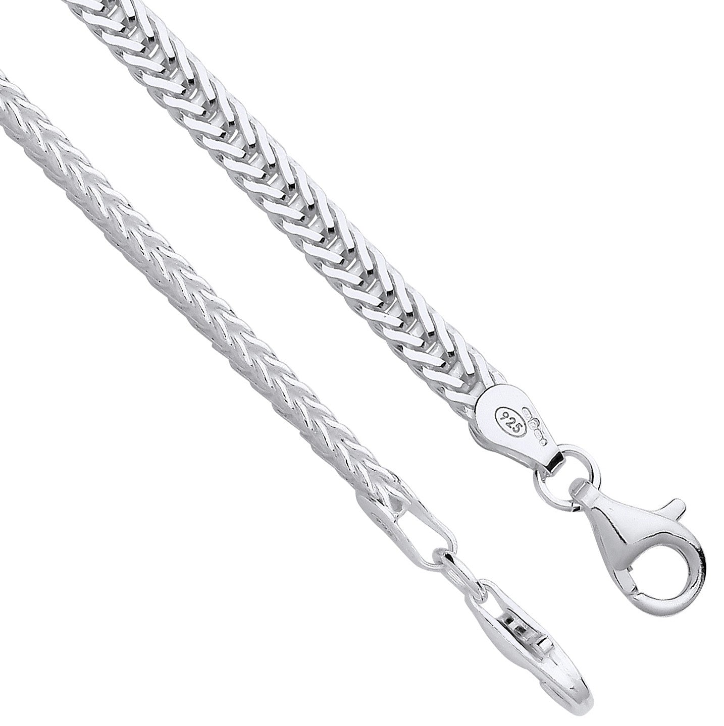 Sterling Silver 4mm Foxtail Chain