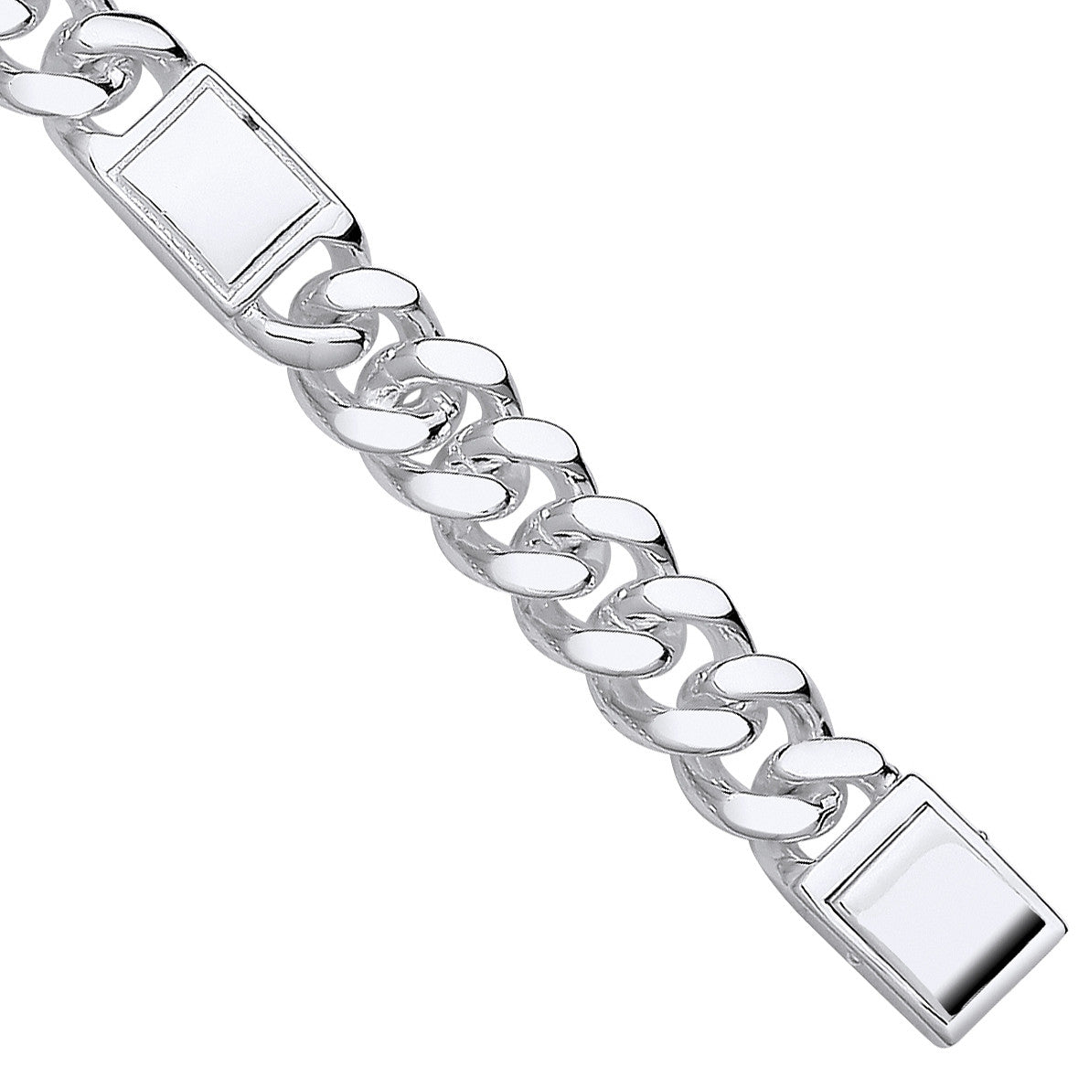 Sterling Silver Curb Fancy Gents Bracelet