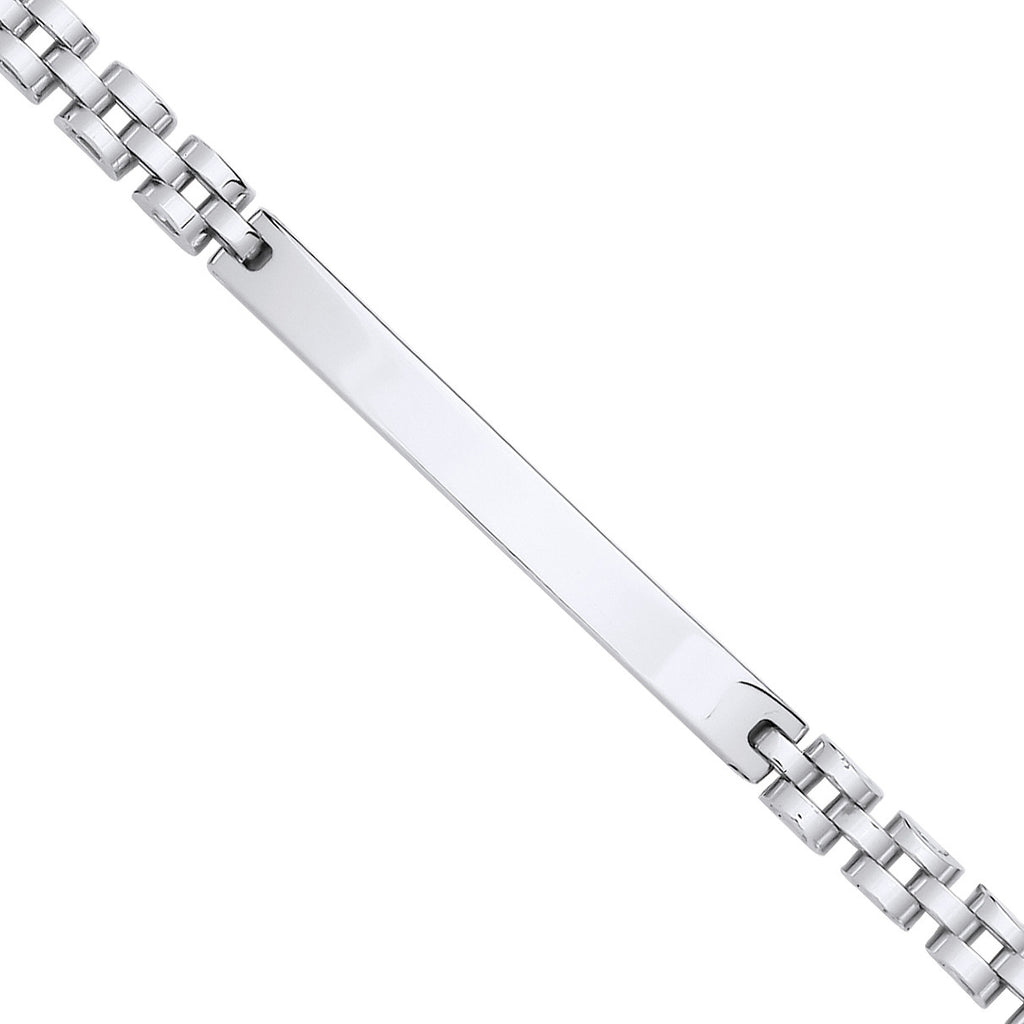 Sterling Silver 5mm Fancy Link ID Bracelet