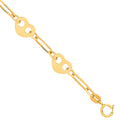 9ct Yellow Gold Hearts Ladies Bracelet