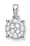 18ct White Gold 0.50ct Diamond Cluster Pendant
