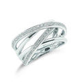 9ct White Gold 0.25ct Diamond Crossover Ring