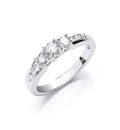 18ct White Gold 0.50ct Trilogy Ring With Diamond Shoulders