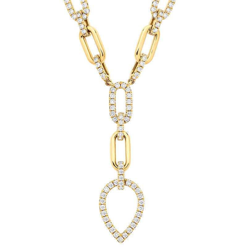 18ct Yellow Gold Pear Shaped Drop Necklace 1.30ctw