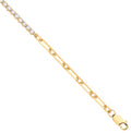 18ct Yellow Gold Half & Half Diamond Tennis Bracelet 0.80ctw