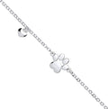 Sterling Silver Dog/Cat Paw & Heart Bracelet