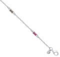 Sterling Silver Five Colour Cubic Zirconias Necklace /Bracelet