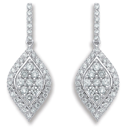 18ct White Gold 0.50ct Diamond Drop Earrings