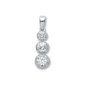 18ct White Gold 0.75ct Diamond Trilogy Pendant