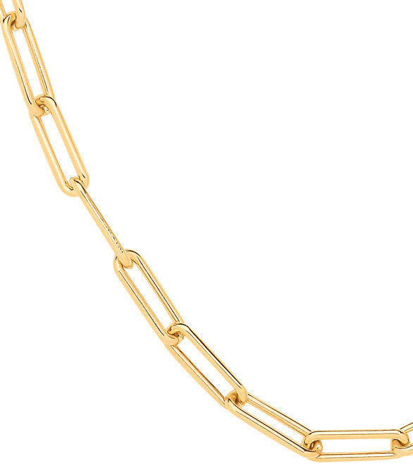 9ct Yellow Gold Paper Clip Hollow 4.6mm Necklace/Bracelet