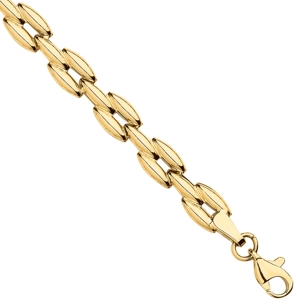9ct Yellow Gold Panther Link Ladies Bracelet