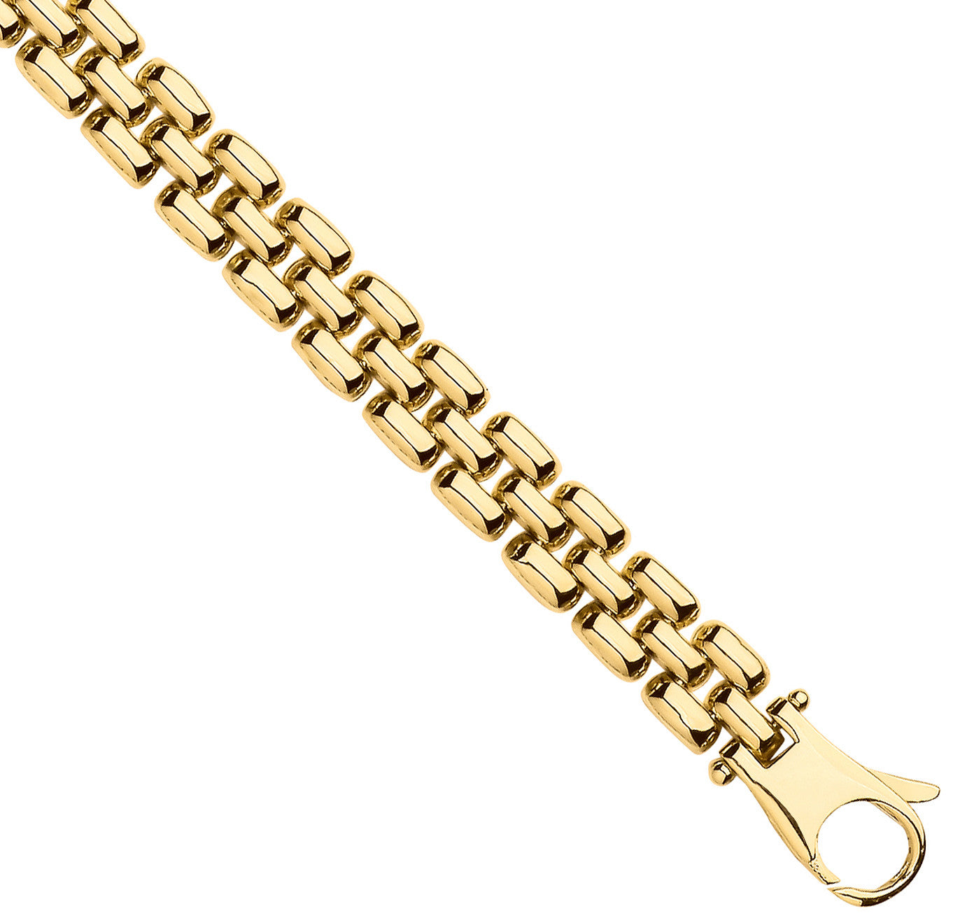 9ct Yellow Gold 6.4mm Panther Link Ladies Bracelet