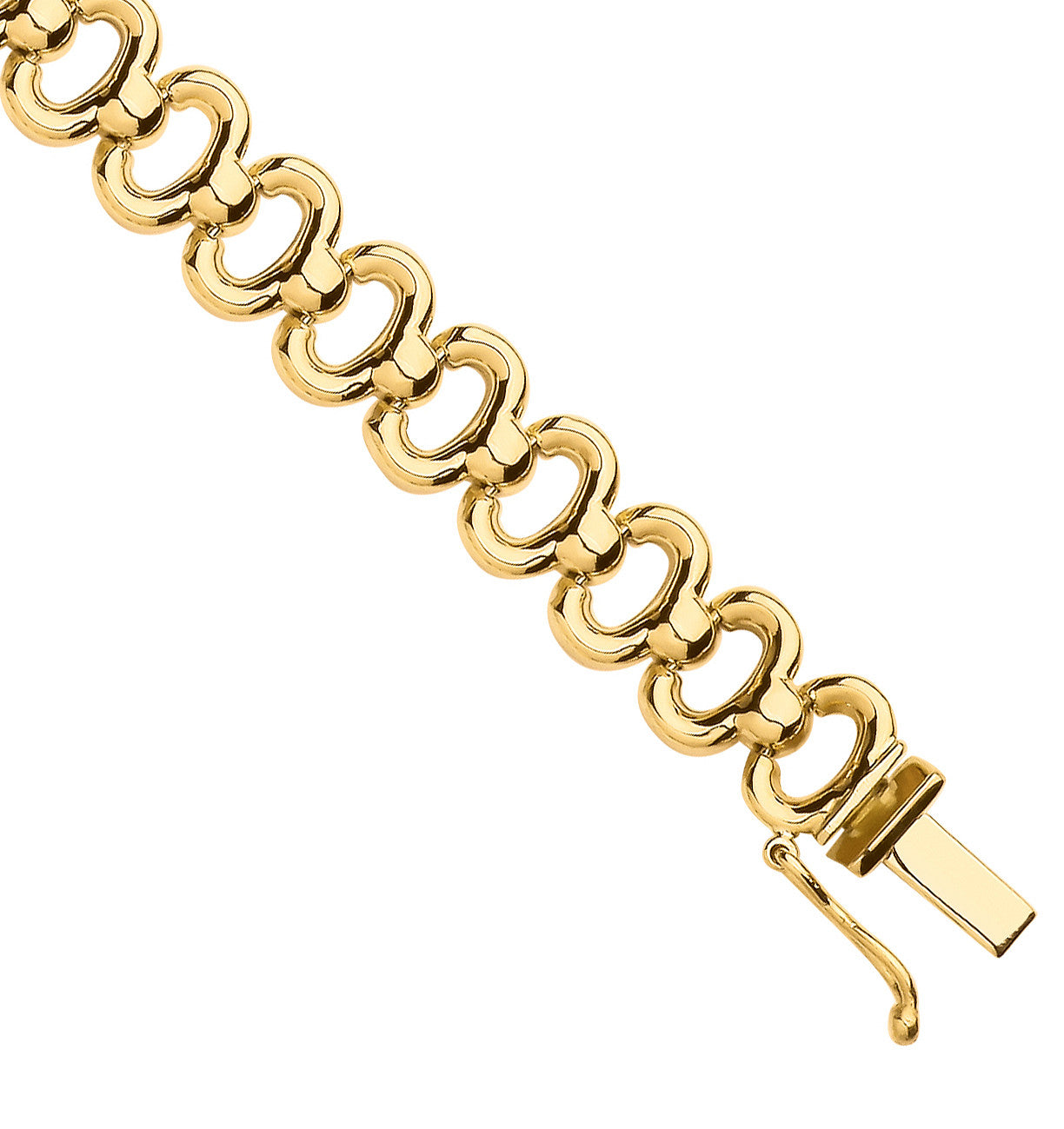 9ct Yellow Gold 8.0mm Fancy Link Ladies Bracelet