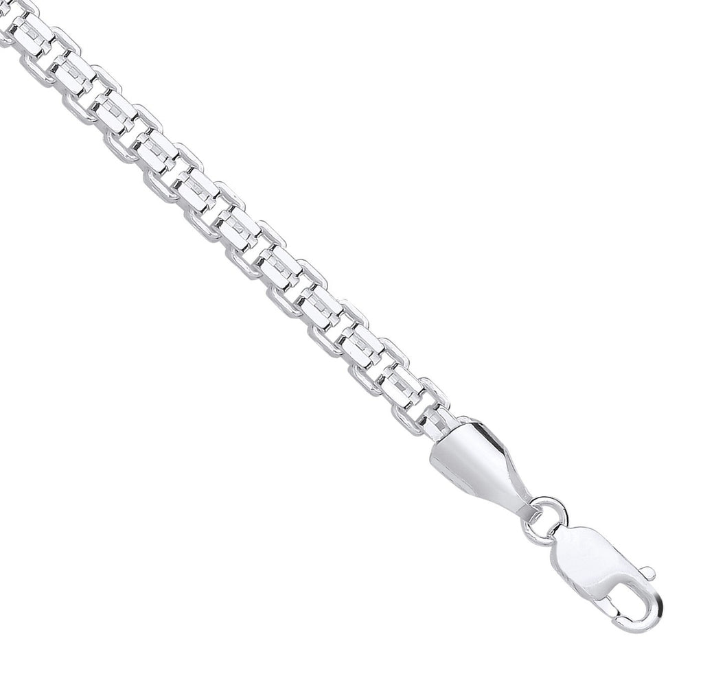 Sterling Silver 4.9mm Cage Gents Bracelet