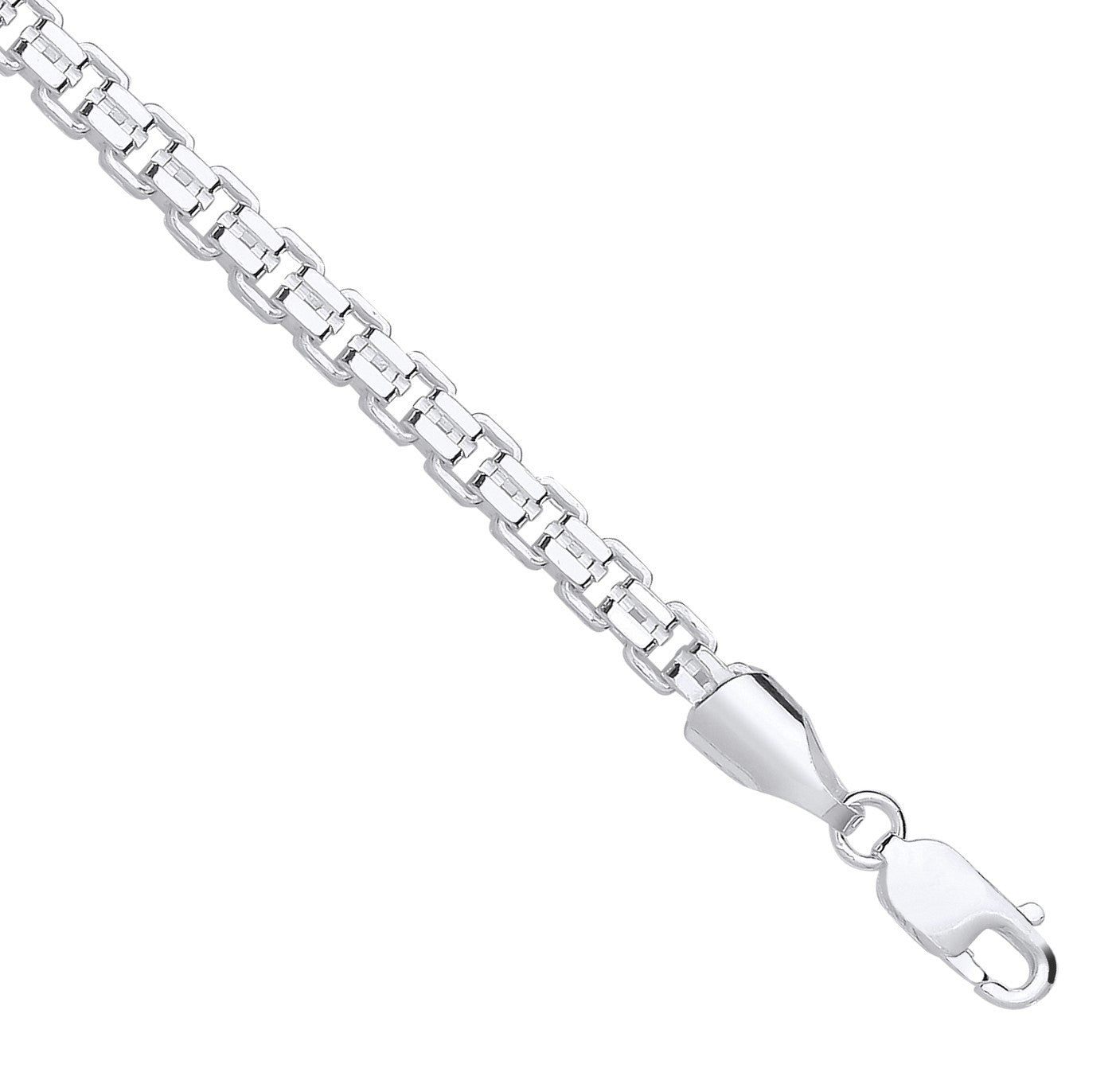 Sterling Silver 4.9mm Cage Gents Bracelet
