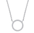 9ct White Gold 0.08ctw Necklace (chain 17")
