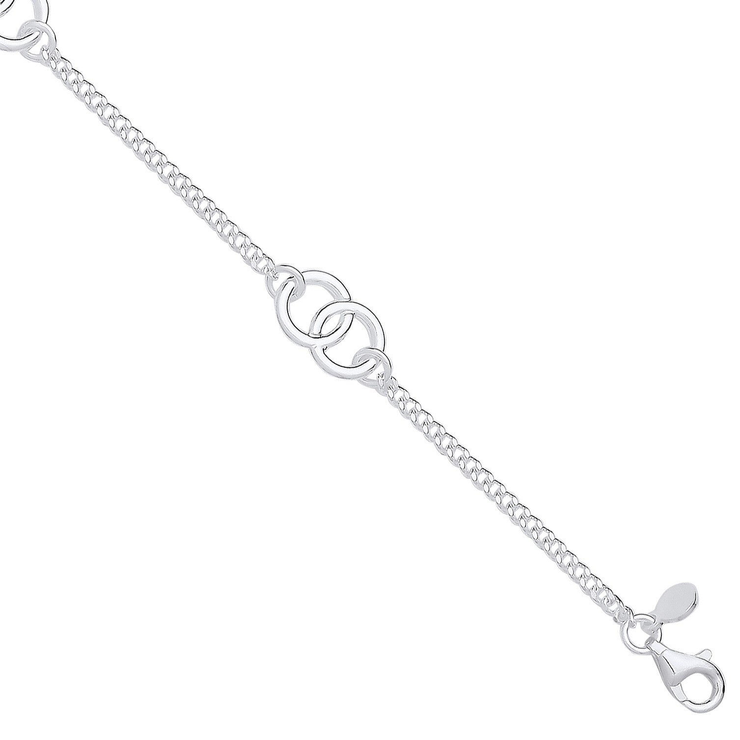 Sterling Silver Entwined Circles Ladies Bracelet