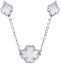 Sterling Silver White Enamel Four Leaf Clover Necklace