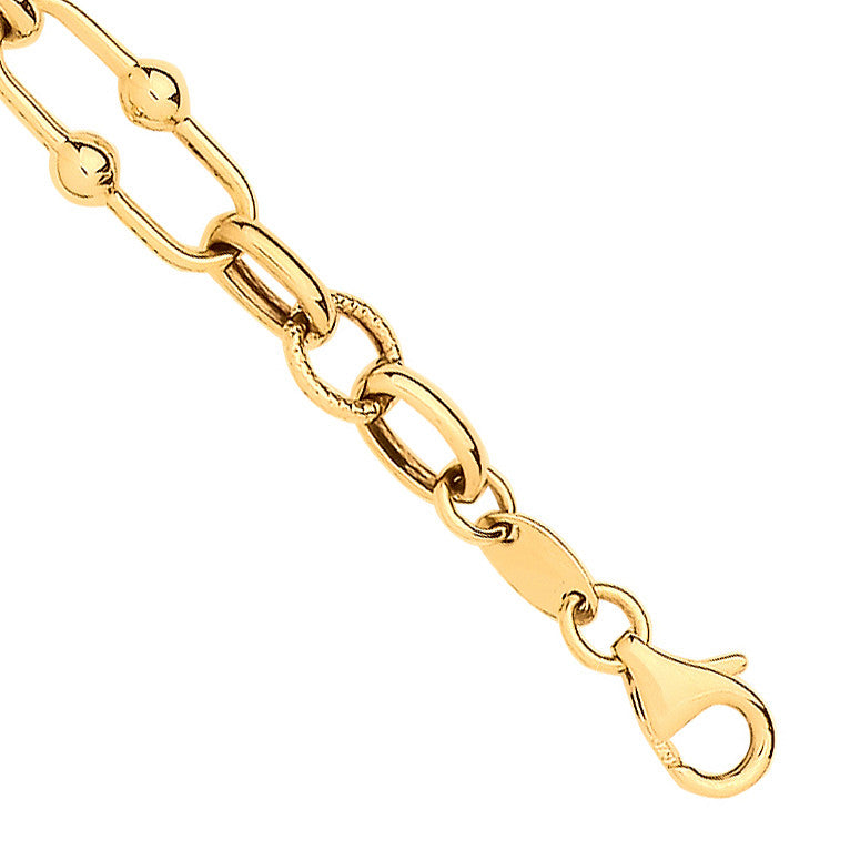 9ct Yellow Gold Pivot Link Ladies Bracelet