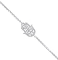 Sterling Silver Cubic Zirconia Hamsa Bracelet
