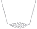 Sterling Silver Cubic Zirconia Feather Necklace