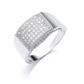 Sterling Silver Micro-Pave Cubic Zirconia Gents Ring