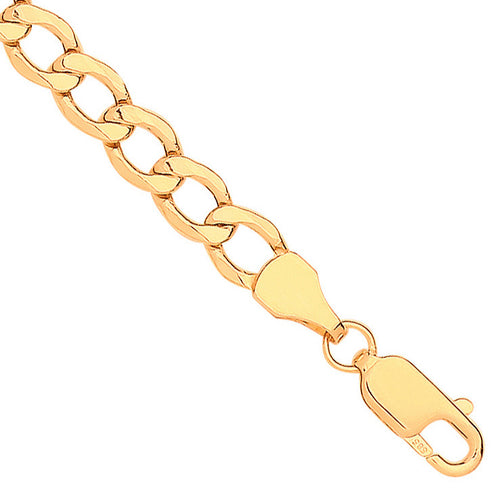 14ct Yellow Gold Hollow Beveled Curb 5.0mm Chain