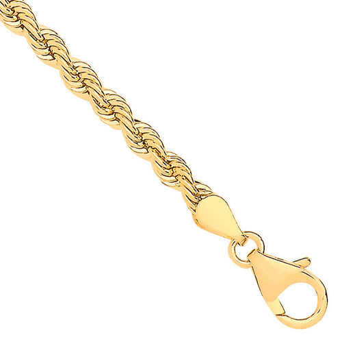 14ct Yellow Gold Hollow Rope 3.3mm Chain