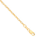 14ct Yellow Gold Hollow Oval Faceted Belcher 2.2mm Chain