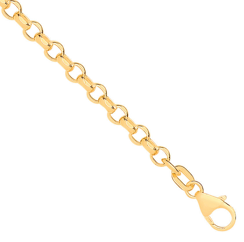 14ct Yellow Gold Hollow Round Diamond Cut Belcher 3.3mm Chain