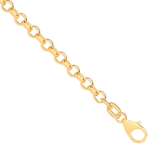 14ct Yellow Gold Hollow Round Diamond Cut Belcher 3.3mm Chain
