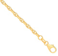 14ct Yellow Gold Hollow Oval Puff Marine 2.7mm Chain