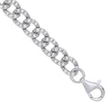 Sterling Silver Cubic Zirconia Curb Gents 6.4mm Bracelet