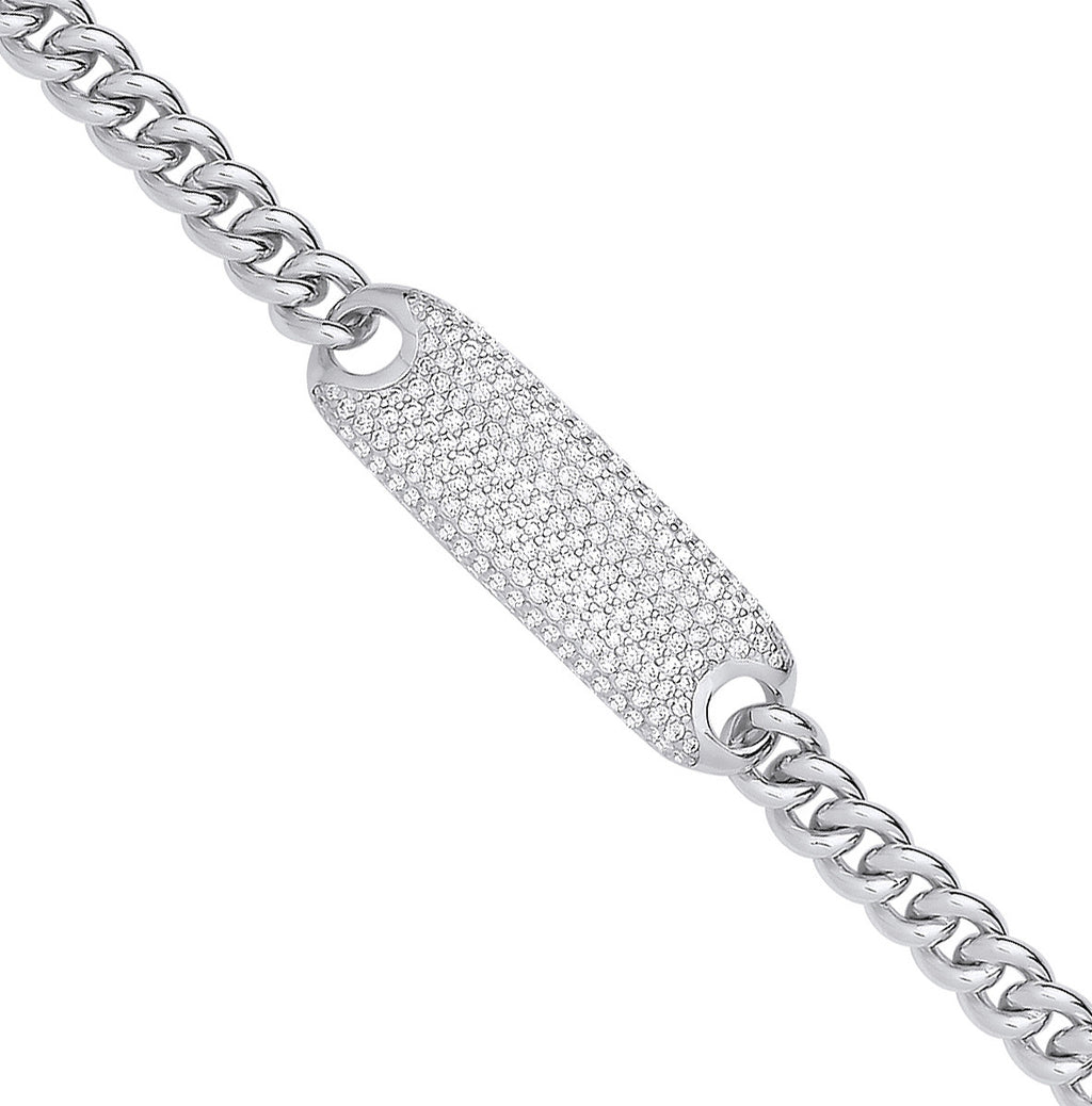 Sterling Silver 5.0mm Curb ID Ladies Bracelet