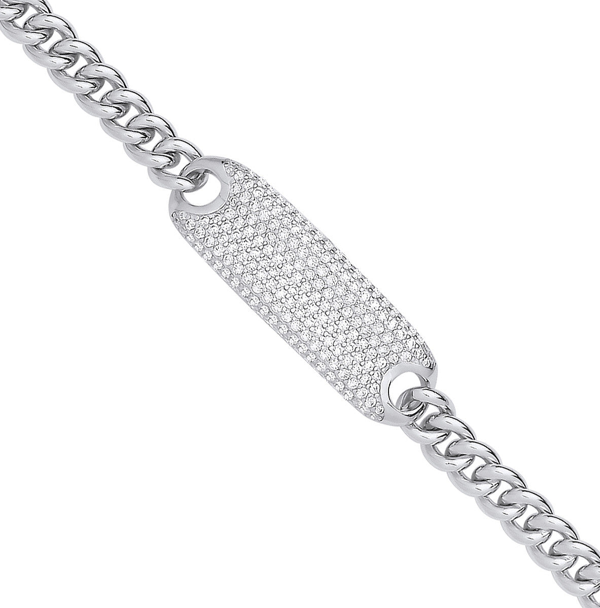 Sterling Silver 5.0mm Curb ID Ladies Bracelet