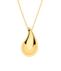 9ct Yellow Gold Puffed Teardrop Pendant Chain