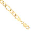 14ct Yellow Gold Hollow Beveled Figaro 5.0mm Chain