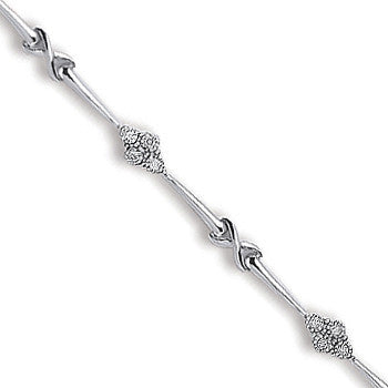 9ct White Gold 0.15ct Diamond Bracelet