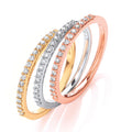 9ct White,Yellow & Red Gold 0.33ct Diamond Half Eternity Ring Set