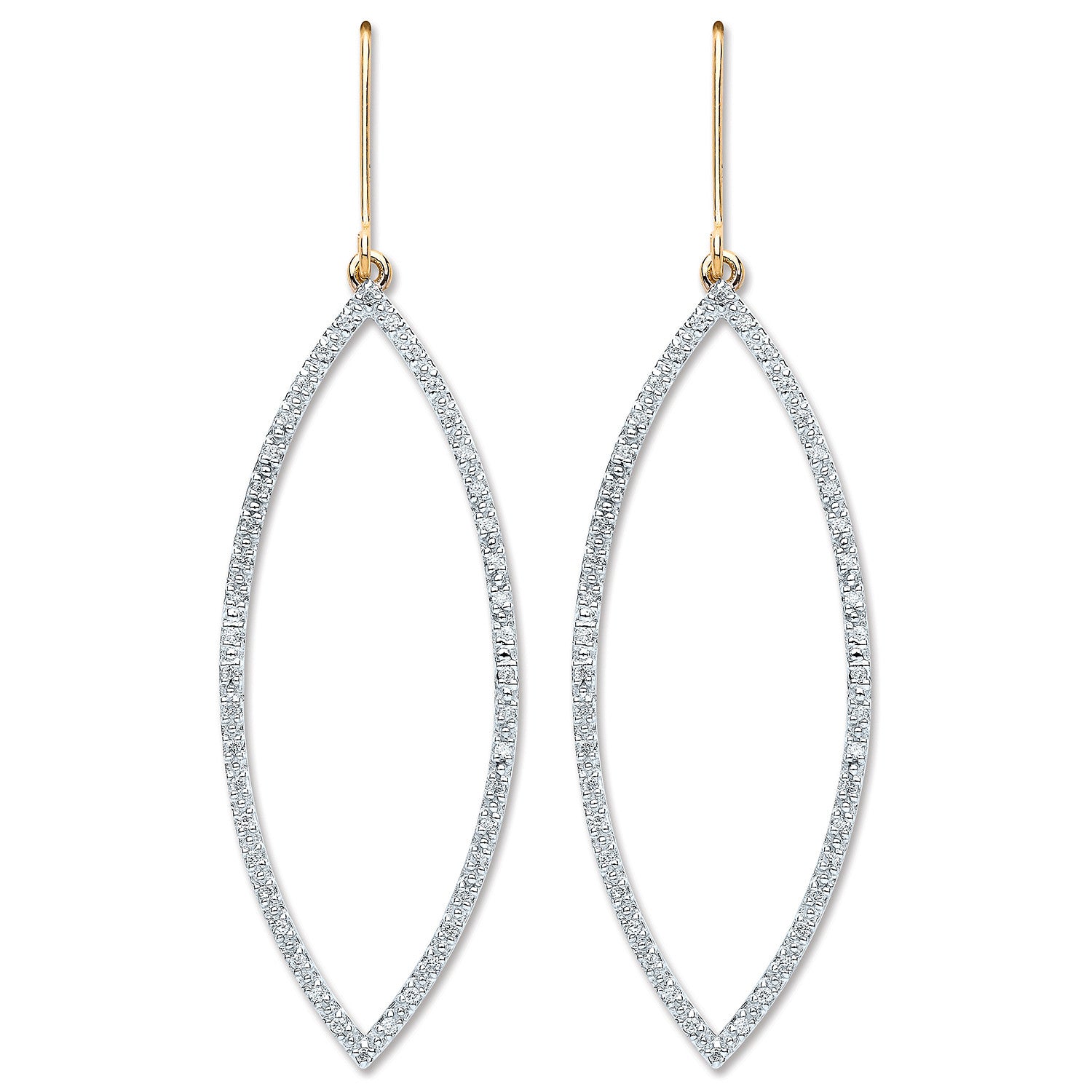 9ct Yellow Gold 0.30ct Dia Drop Earrings