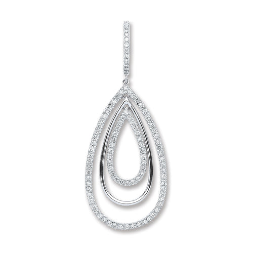 18ct White Gold 0.50ct Diamond Drop Pendant